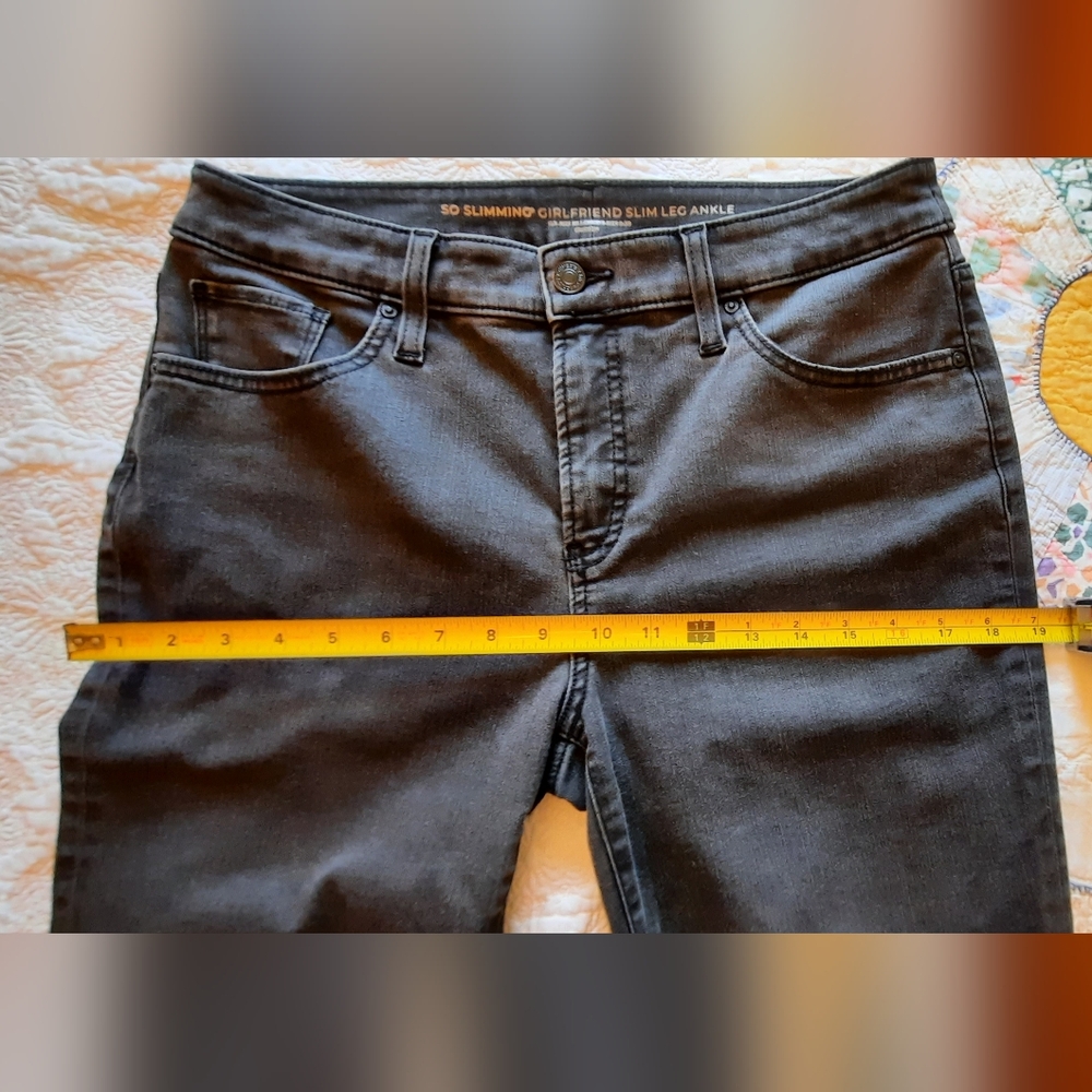 Chico's Faded Black  Floral Embroidered Jean - Picture 6 of 9